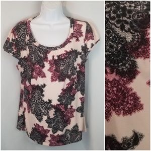 ❤ 3/$25 Worthington Lace Print Blouse